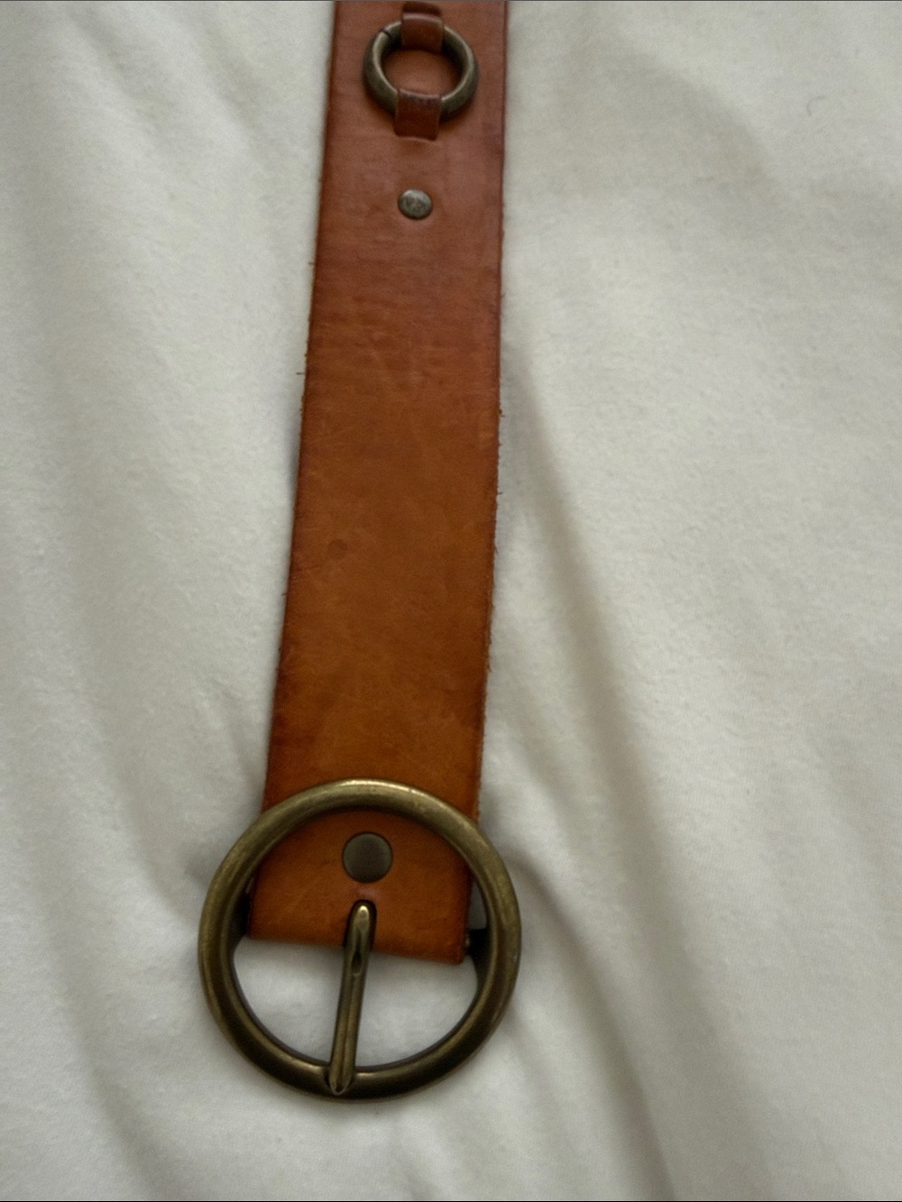 Women’s light brown leather Linea Pelle belt